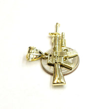 Load image into Gallery viewer, 10k yellow Gold AR15 AR-15 machine gun rifle army Pendant fine jewelry 3.6g