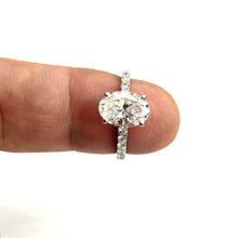 Load image into Gallery viewer, 3.02Ct Oval Brilliant Cut E VS2 Lab Grown Diamond 14k White Gold Engagement Ring