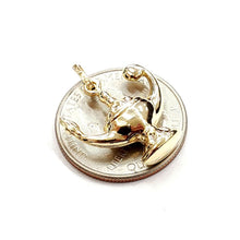 Load image into Gallery viewer, New 14k yellow Gold 3D hollow Genie lamp Aladdin charm pendant fine jewelry 1.8g