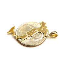 Load image into Gallery viewer, 14k yellow gold ITALIA ITALY outline map pendant charm gift fine jewelry 1.5g