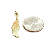 Load image into Gallery viewer, New 14k Yellow Gold solid feather Pendant Unisex gift fine jewelry 2.2g