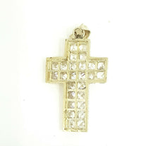 Load image into Gallery viewer, New 14k yellow gold cross Jesus pendant cubic zirconia religious jewelry 6g