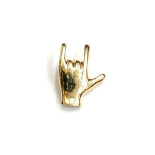 Load image into Gallery viewer, New 14K Yellow Gold 3D Hand Sign I Love You Charm pendant love fine jewelry 1g