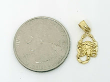 Load image into Gallery viewer, 14k yellow gold small scorpion full body pendant charm fine gift jewelry 0.7g