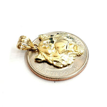 Load image into Gallery viewer, 14k yellow solid Gold tiger male head face Pendant diamond cut fine jewelry 2g