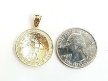 Load image into Gallery viewer, New 10k yellow gold round globe planet earth world map pendant jewelry 0.89" 2g