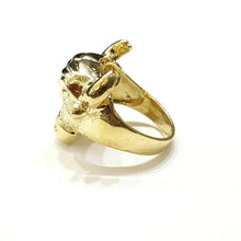 Load image into Gallery viewer, 10k yellow gold bull head zodiac Taurus men's Ring diamond cut jewelry Size 9