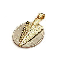 Load image into Gallery viewer, New 14k yellow Gold solid 3D Arrowhead Pendant charm gift fine jewelry 4.5g