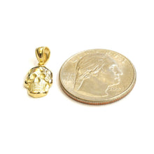 Load image into Gallery viewer, New 14k yellow Gold tiny Skull mummy dead Bone Pendant Gift fine jewelry 1.4g