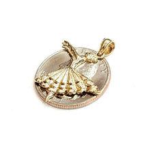 Load image into Gallery viewer, New 14k yellow Gold Solid ballerina dancer Pendant charm gift fine jewelry 2.2g