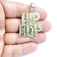 Load image into Gallery viewer, New 10k yellow Gold Hip Hop word Pendant charm diamond cut fine jewelry 7.2g