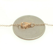Load image into Gallery viewer, 14k rose Gold 0.09ct Diamond name tag ID women necklace 18" adjustable chain