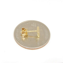 Load image into Gallery viewer, 14k yellow Gold 0.11Ct Round Diamond square stud Earrings Push Back Fastening