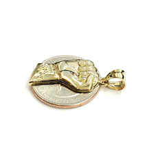 Load image into Gallery viewer, 10k yellow gold fist BLM black lives matter pendant charm jewelry unisex 1.9g