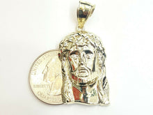 Load image into Gallery viewer, 10k yellow gold Jesus face head pendant charm fine gift religious jewelry 4.8g