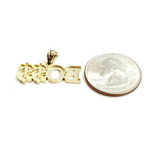 Load image into Gallery viewer, New 10k yellow Gold Boss dollar sign word Pendant charm fine gift jewelry 2.1g