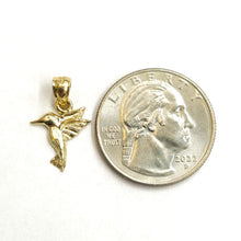 Load image into Gallery viewer, New 14k yellow Gold Tiny Solid Hummingbird Pendant charm gift fine jewelry 0.8g