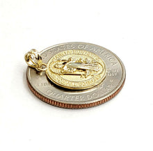 Load image into Gallery viewer, New 10k yellow gold round saint benedict san Benito pendant jewelry 0.58" 1.6g