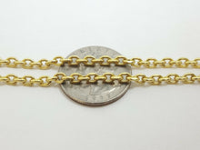 Load image into Gallery viewer, New 10K yellow gold 3.5mm Hollow rolo link chain Necklace 10.7 Grams 30"