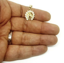 Load image into Gallery viewer, 14k yellow Gold horseshoe Pendant zirconia lucky fine gift jewelry unisex 2.4g