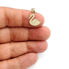 Load image into Gallery viewer, New 14k yellow Gold tiny duck bird Pendant charm gift fine jewelry 1.1g
