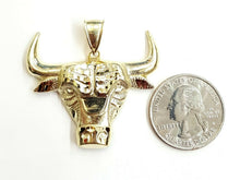 Load image into Gallery viewer, 10k yellow solid Gold Taurus bull zodiac Pendant charm fine gift jewelry 6.4g