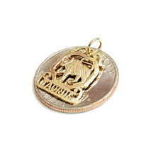 Load image into Gallery viewer, New 14k yellow Gold taurus bull zodiac sign astrology Pendant charm jewelry 1.4g
