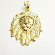 Load image into Gallery viewer, 10k yellow solid Gold big lion head face Pendant charm men's gift jewelry 18.2g