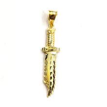 Load image into Gallery viewer, New 10k yellow Gold dagger knife Pendant charm Unisex Gift fine jewelry 3.5g