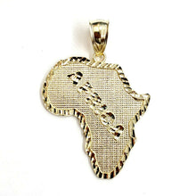 Load image into Gallery viewer, New 10k yellow gold Africa continent outline map pendant charm fine jewelry 8.9g
