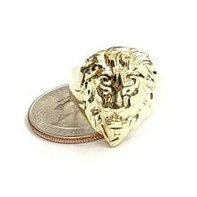 Load image into Gallery viewer, New 10k yellow gold lion head zodiac Leo men's Ring diamond cut jewelry Size 9.5