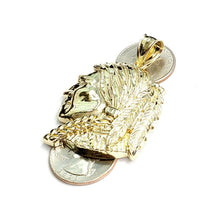 Load image into Gallery viewer, New 10k solid yellow Gold Chief face head Pendant diamond cut fine jewelry 13.5g