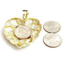 Load image into Gallery viewer, New 10k yellow gold nugget big heart pendant charm fine gift women jewelry 22.8g