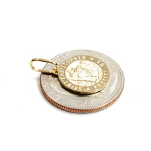 Load image into Gallery viewer, 14k solid yellow Gold round saint Christopher Pendant religious gift 0.60" 2.1g