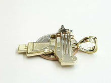 Load image into Gallery viewer, New 10k yellow Gold solid Uzi machine gun Pendant charm fine jewelry unisex 3.7g