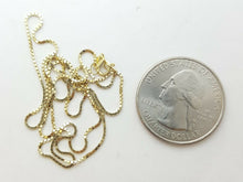 Load image into Gallery viewer, Brand New 14K real Yellow Gold Square Box Chain Necklace gift for her 1.7g 16"