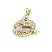 Load image into Gallery viewer, 10k yellow Gold handicap disability Pendant charm diamond cut fine jewelry 2.6g