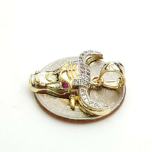 Load image into Gallery viewer, 14k yellow Gold Taurus bull zodiac Pendant cubic zirconia fine gift jewelry 3.2g