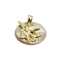 Load image into Gallery viewer, New 10k yellow gold saint Michael pendant charm fine religious gift jewelry 1.8g