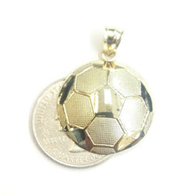 Load image into Gallery viewer, New 10k yellow Gold soccer ball Pendant charm sport fine gift jewelry 0.97" 2.6g