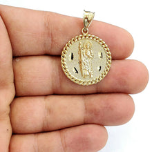 Load image into Gallery viewer, 10k yellow gold round saint Jude juda pendant charm religious jewelry 0.97" 4g