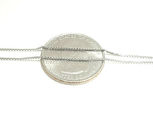 Load image into Gallery viewer, New 14K white Gold 0.80mm Square Box Chain Necklace fine gift jewelry 2.3g 22"