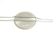 Load image into Gallery viewer, New 14K white Gold 0.80mm Square Box Chain Necklace fine gift jewelry 2.3g 22"