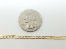 Load image into Gallery viewer, Men's Women's 14K two-tone Gold hollow Figaro Link Chain jewelry 3.4mm 24" 5.3g