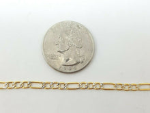 Load image into Gallery viewer, Men's Women's 14K two-tone Gold hollow Figaro Link Chain jewelry 3.4mm 24" 5.3g