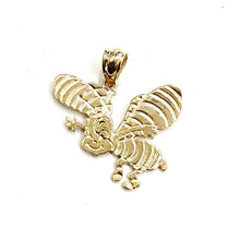 Load image into Gallery viewer, New 14k yellow Gold solid honey bee Pendant charm gift fine jewelry 1.8g