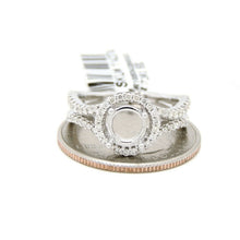 Load image into Gallery viewer, 0.39Ct Natural Diamond 14k White Gold Semi Mount halo Ring round center size 6.5