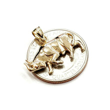 Load image into Gallery viewer, 14k yellow solid Gold taurus bull zodiac Pendant charm fine gift jewelry 3.1g