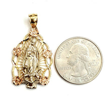 Load image into Gallery viewer, 14k 3 color gold virgin Mary Guadalupe pendant charm gift religious jewelry 4.4g