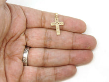 Load image into Gallery viewer, 14k yellow gold cross Jesus pendant charm with heart religious fine jewelry 1.1g